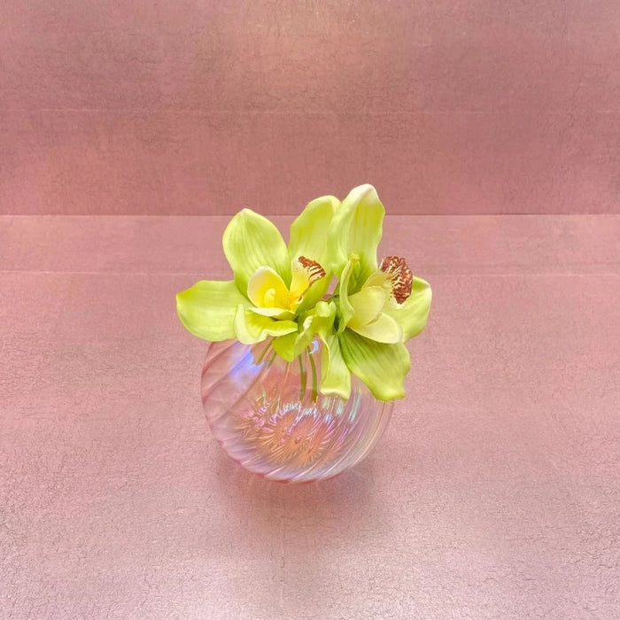 Iridescent Pink Ball Vase