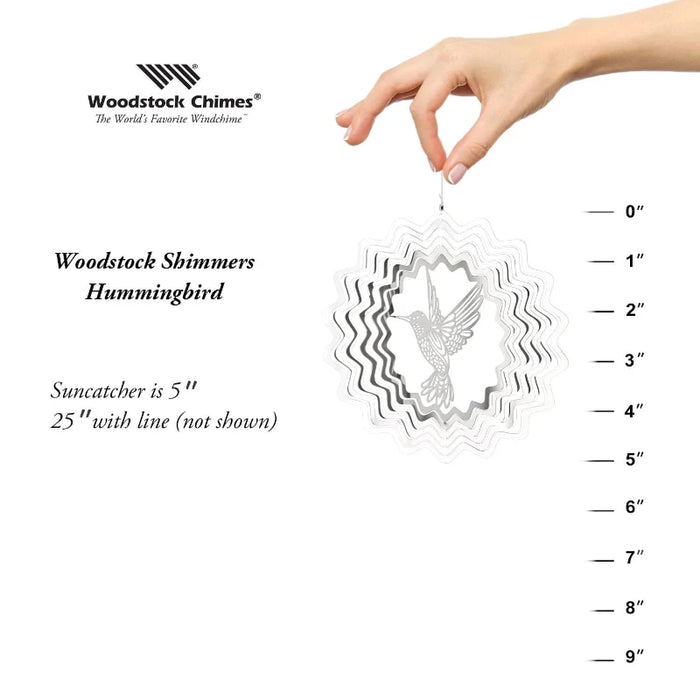 Hummingbird Shimmers Stainless Steel Wind Spinner