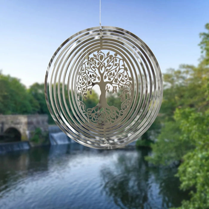 Tree of Life Shimmers Stainless Steel Wind Spinner