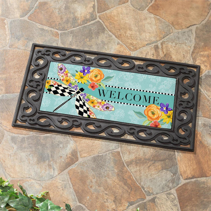 Courtly Check Dragonfly Sassafras Mini Switch Doormat Insert