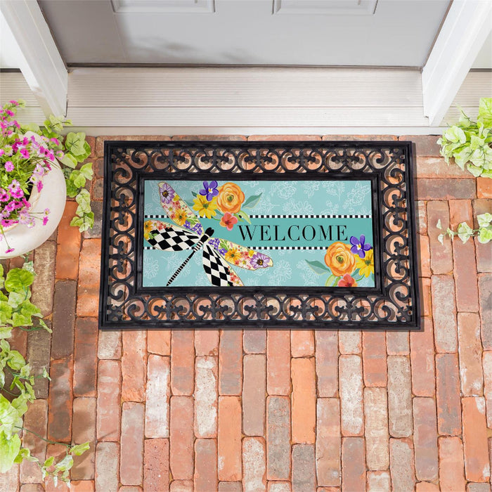Courtly Check Dragonfly Sassafras Mini Switch Doormat Insert