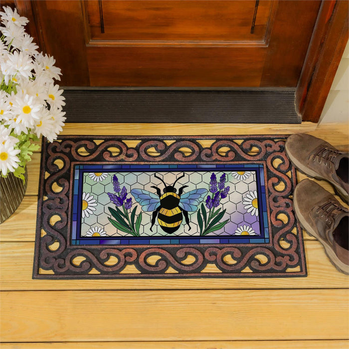 Lavender Honey Bee Sassafras Mini Switch Doormat Insert