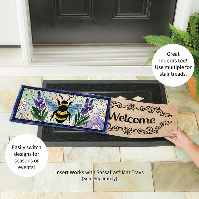 Lavender Honey Bee Sassafras Mini Switch Doormat Insert