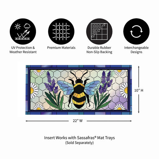 Lavender Honey Bee Sassafras Mini Switch Doormat Insert