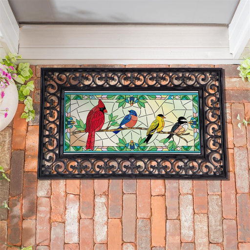 Stained Glass Songbirds Sassafras Mini Switch Doormat Insert