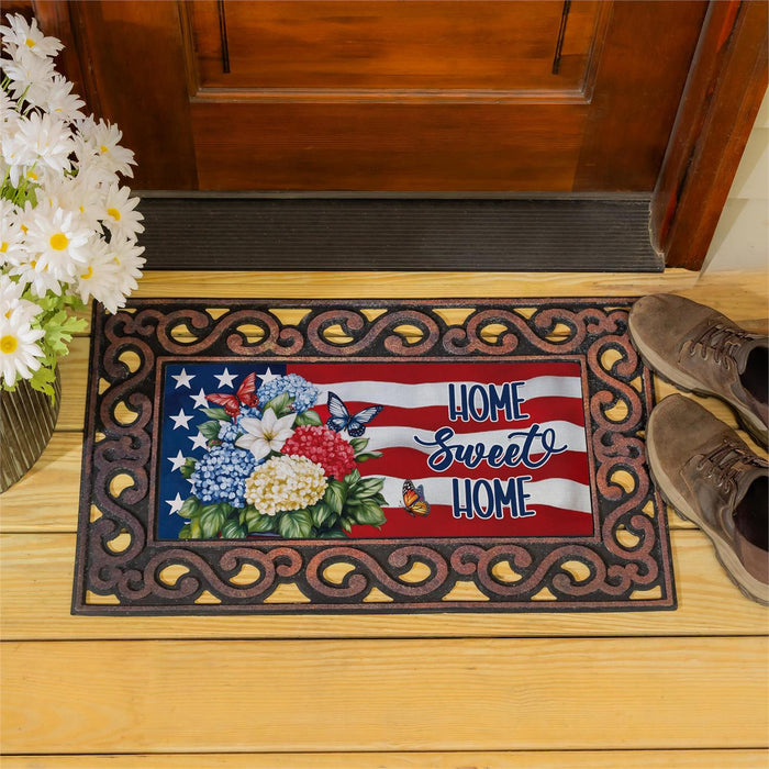 Patriotic Hydrangeas Sassafras Mini Switch Doormat Insert