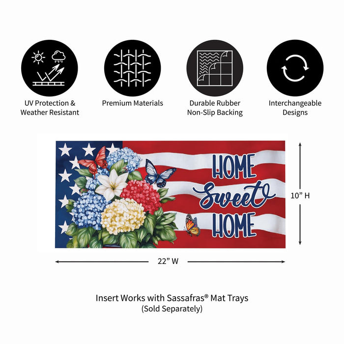 Patriotic Hydrangeas Sassafras Mini Switch Doormat Insert
