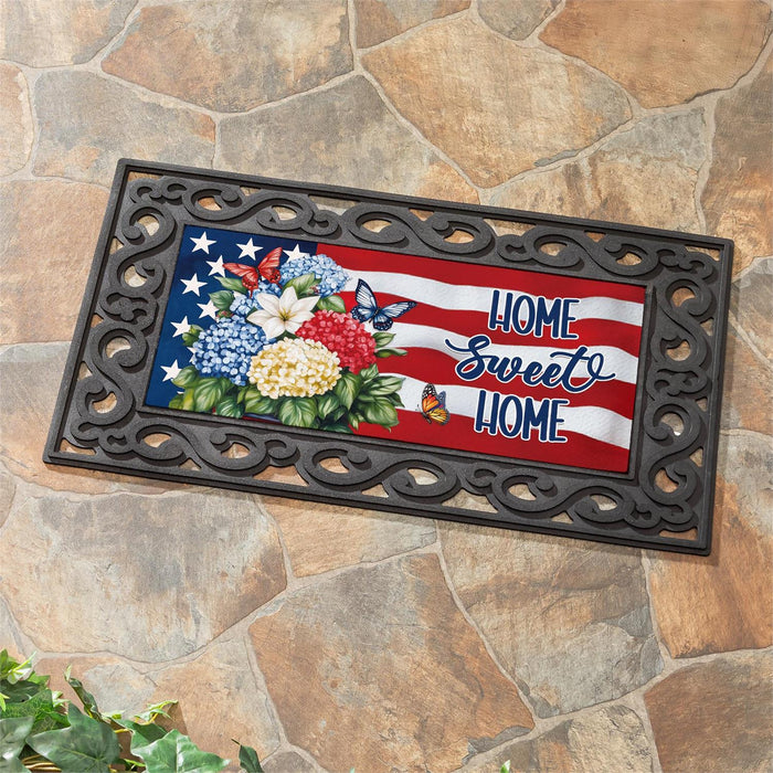 Patriotic Hydrangeas Sassafras Mini Switch Doormat Insert