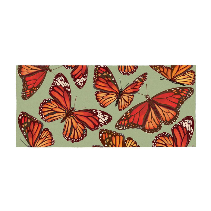 Harvest Blossom Butterfly Flocked Coir Sassafras Mini Switch Doormat Insert