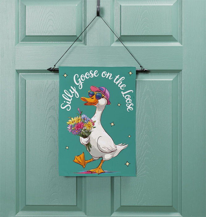 Silly Goose on the Loose Garden Flag