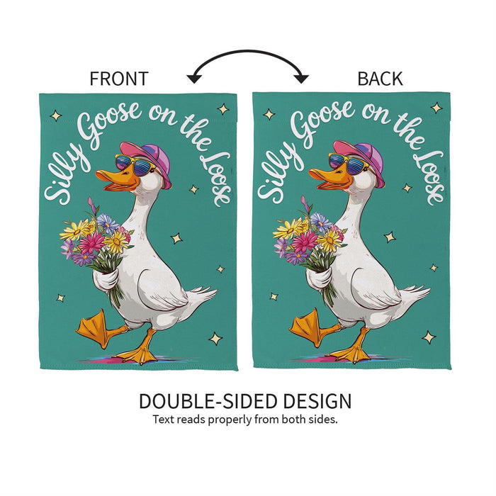Silly Goose on the Loose Garden Flag