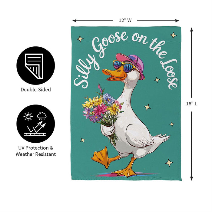 Silly Goose on the Loose Garden Flag