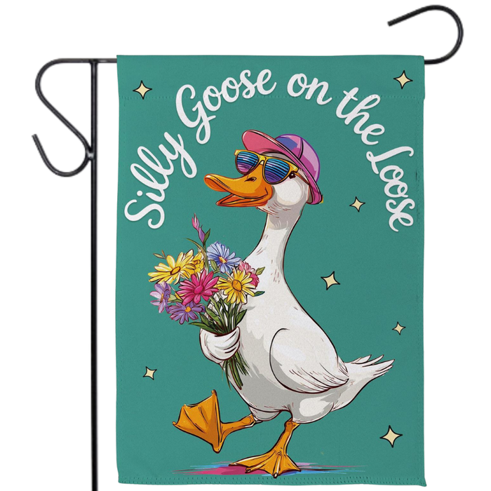 Silly Goose on the Loose Garden Flag