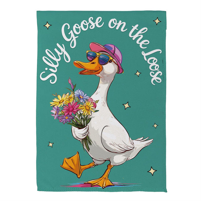 Silly Goose on the Loose Garden Flag