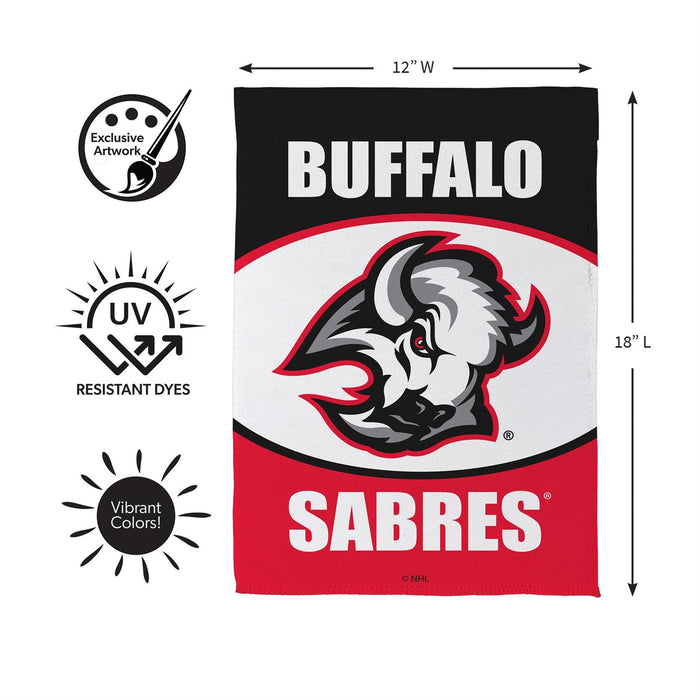Buffalo Sabres Goat Head Suede Garden Flag