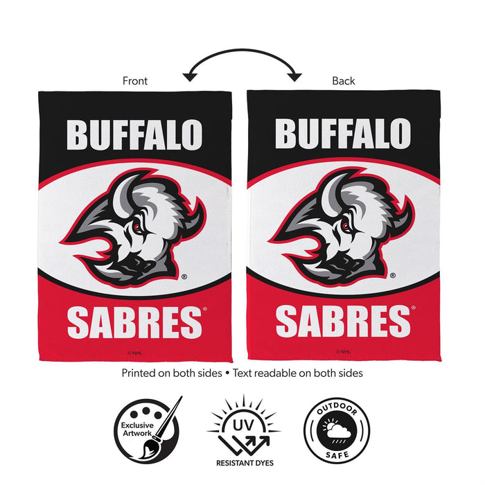 Buffalo Sabres Goat Head Suede Garden Flag