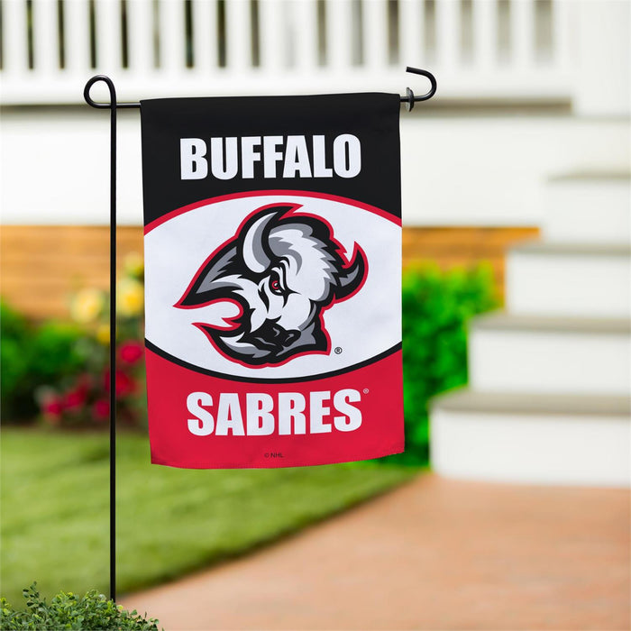 Buffalo Sabres Goat Head Suede Garden Flag