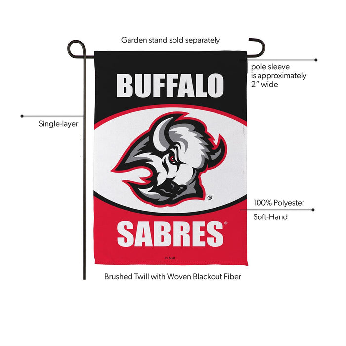 Buffalo Sabres Goat Head Suede Garden Flag