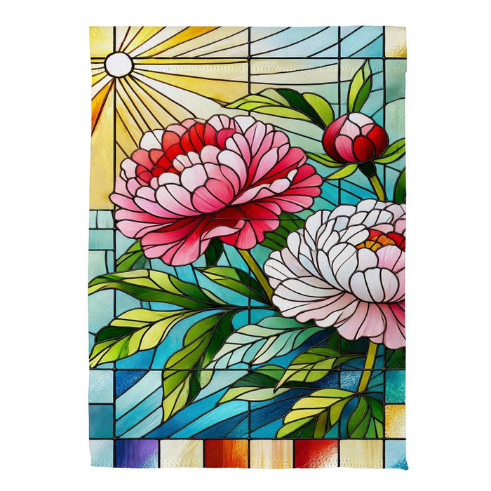 Floral Stained Glass Suede Banner Flag