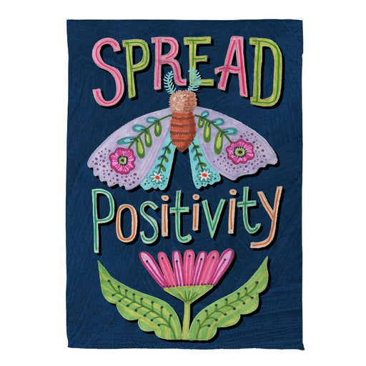 Spread Positivity Suede Garden Flag
