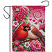 Cardinal Lovers Suede Garden Flag