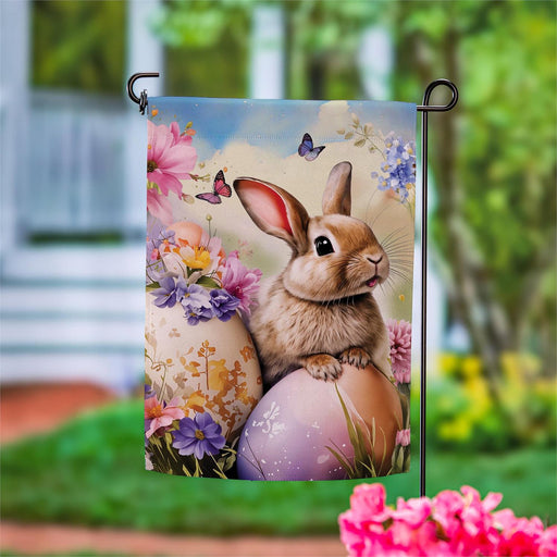 Bunny & Easter Eggs Garden Flag