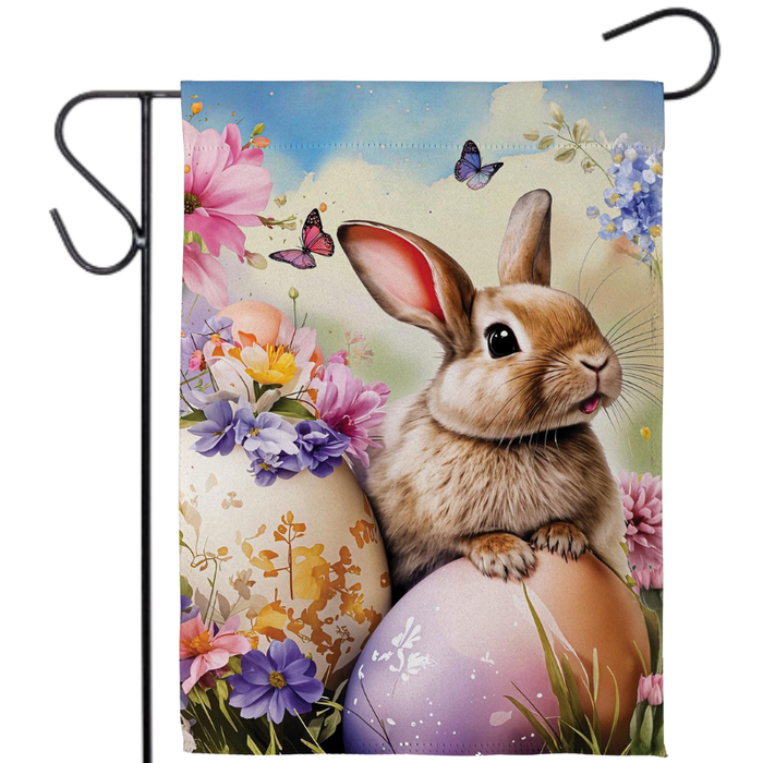 Bunny & Easter Eggs Garden Flag