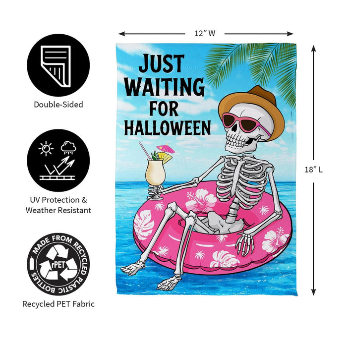 Just Waiting for Halloween Suede Garden Flag