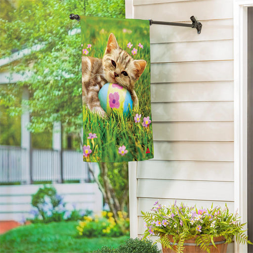 Easter Kitten Suede Banner Flag