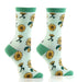 Sunflowers on Green Women's Crew Socks