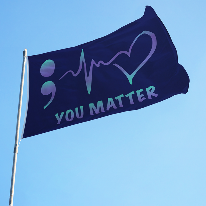 *Pre-Order* You Matter Heartbeat Polyester Flag - Made in USA