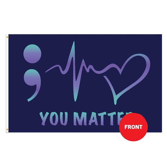*Pre-Order* You Matter Heartbeat Polyester Flag - Made in USA