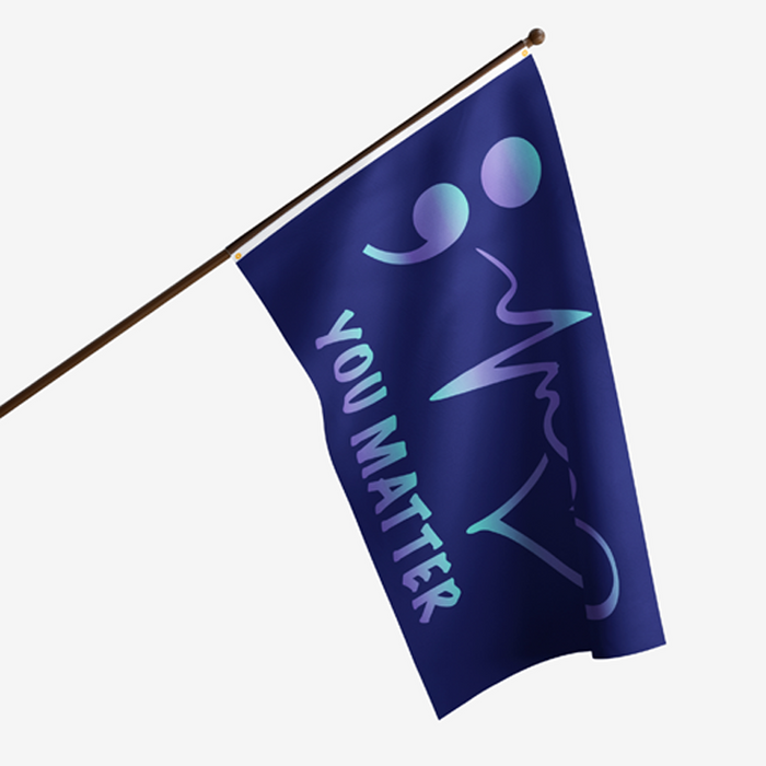 *Pre-Order* You Matter Heartbeat Polyester Flag - Made in USA