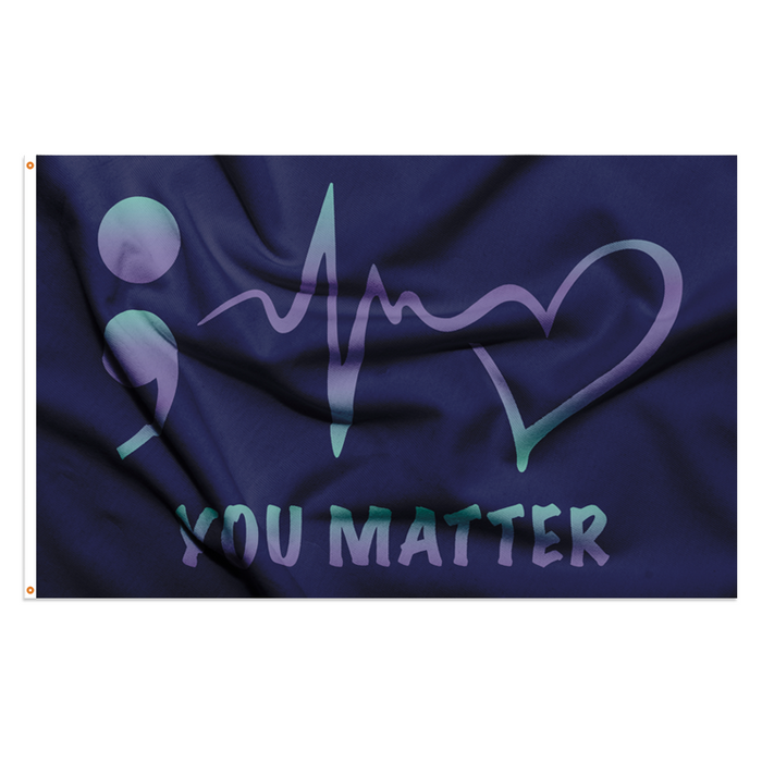 *Pre-Order* You Matter Heartbeat Polyester Flag - Made in USA