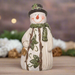 Wood Carved Snowman Top Hat Figurine