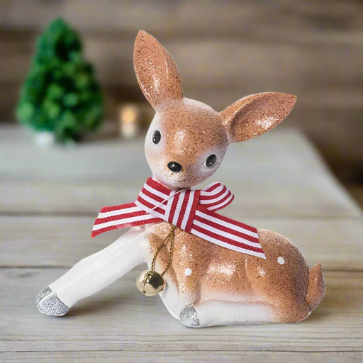 Vintage Holiday Laying Deer Decor