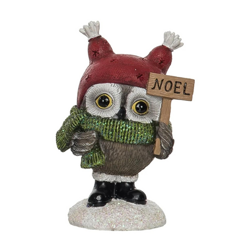 Noel Sign Sweet Holiday Owl Figurine