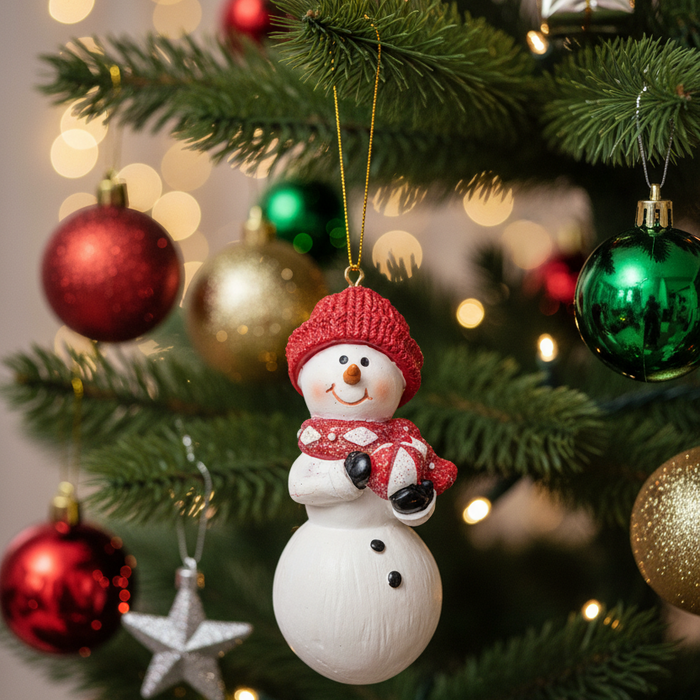 Cutie Snowman w/ Peppermint Ornament