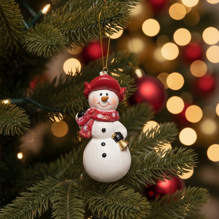 Cutie Snowman w/ Bell Ornament