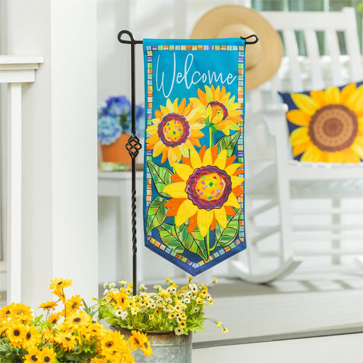 Sunflower Garden Welcome Long XL Garden Flag