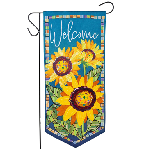 Sunflower Garden Welcome Long XL Garden Flag