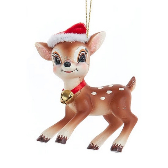 Deer w/ Santa Hat Resin Ornament - Assorted Styles