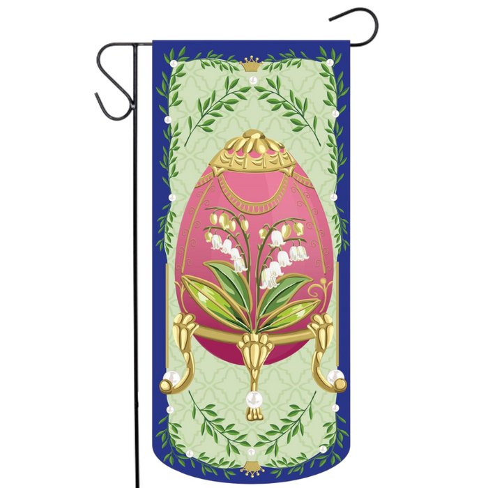 Floral Faberge Egg Long XL Garden Flag