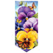 Pansies and Butterflies Suede Long XL Garden Flag