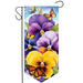 Pansies and Butterflies Suede Long XL Garden Flag