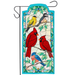Stained Glass Songbirds Long XL Garden Flag