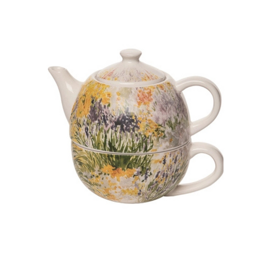 Yellow Lavender Teapot and Cup Ceramic Set