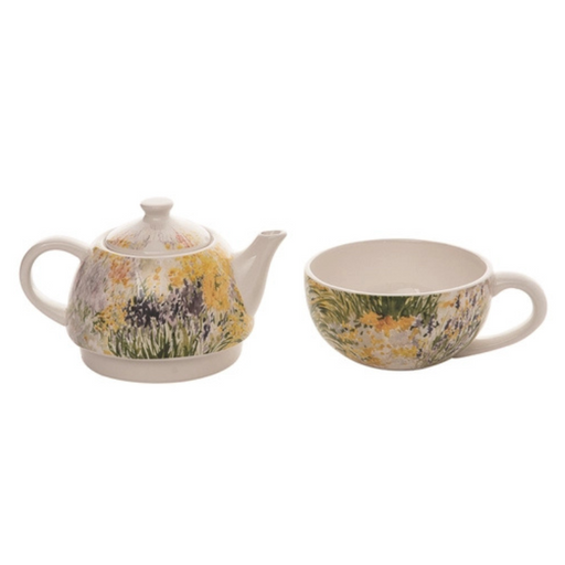 Yellow Lavender Teapot and Cup Ceramic Set