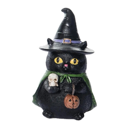 Black Hat Black Cat Witch Figurine