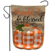 Thankful & Blessed Pumpkin Burlap Garden Flag